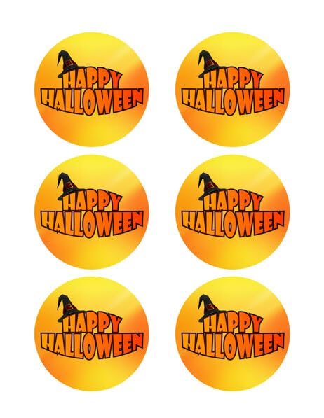 3" Round Pre Cut Halloween Edible Image Cupcake Toppers!