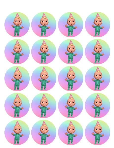1.875" Round Pre-Cut Birthday Baby Edible Image Cupcake Toppers!