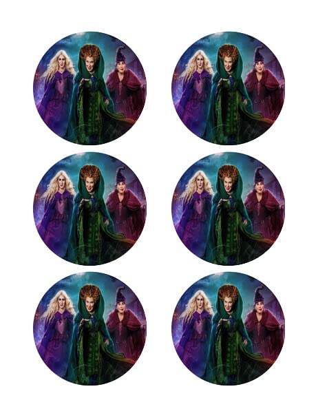 3" Round Pre-Cut Colorful Movie Design Edible Image Cupcake Toppers!