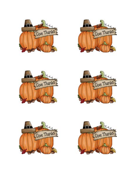 3" Round Pre-Cut Give Thanks Edible Image Cupcake Or Cookie Toppers!