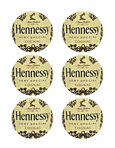 3" Round Pre-Cut Hennessy Label Edible Image Cupcake Toppers!