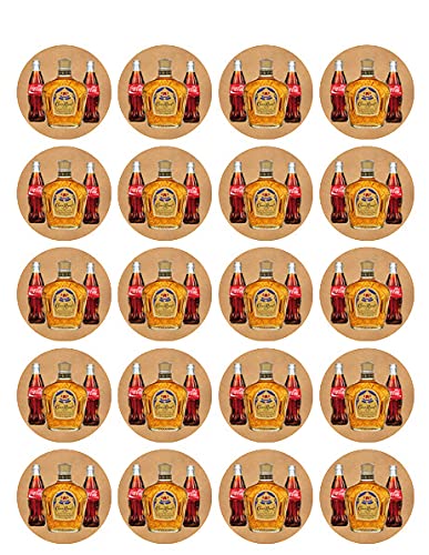 1.875" Pre-Cut Round Bottle Design Edible Image Cupcake Toppers