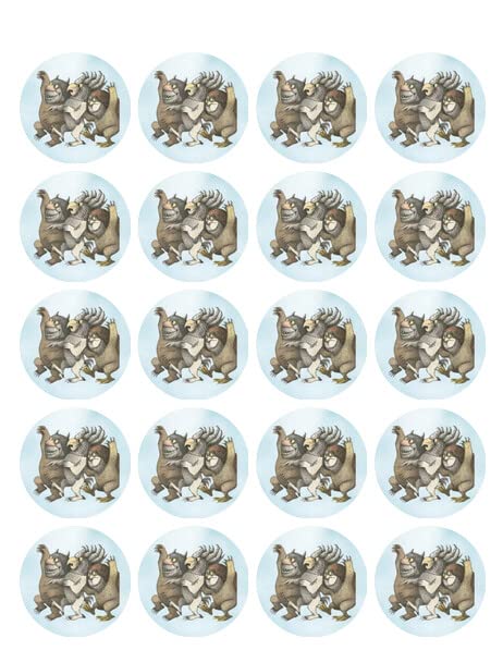 1.875" Pre-Cut Round Book Characters Edible Image Cupcake Toppers!