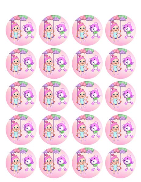 1.875" Round Pre-Cut Friend Design Edible Image Cupcake Toppers!