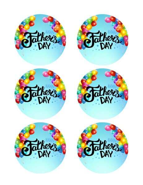 3" Round Pre-Cut Fathers Day Edible Image Cupcake Toppers!