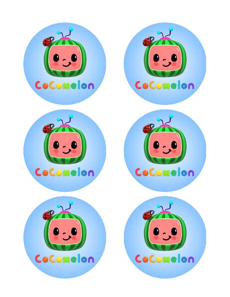 3" Round Pre-Cut Blue Watermelon Design Edible Image Cupcake Toppers By TNCT!