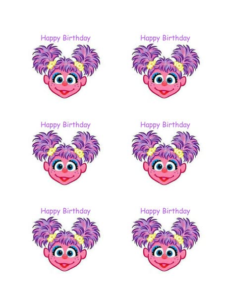 3" Round Pre-Cut Birthday Abby Edible Image Cupcake Or Cookie Toppers!