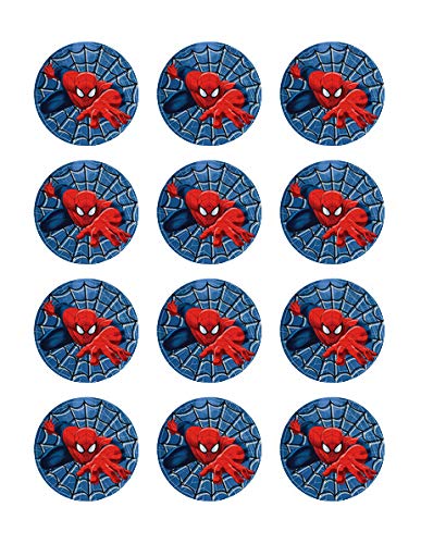 Spiderman Edible Image Cupcake Toppers For 2 Inch Cupcakes Or Cookies!