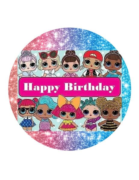 1.875" Pre-Cut RoundBirthday Design Edible Image Cupcake Toppers!