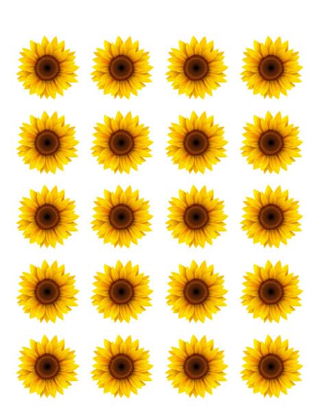 1.875" Pre-Cut Round Sunflower Edible Images!