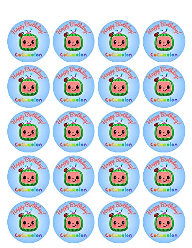 1.875" Pre-Cut Round Blue Cocomelon Edible Image Cupcake Toppers!