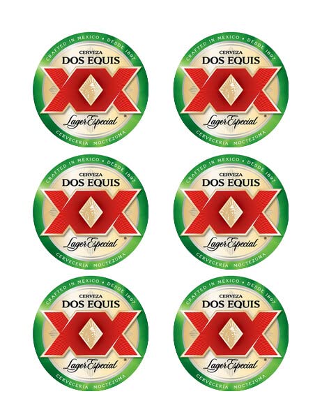 3" Round Pre-Cut Dos Equis Label Edible Image Cupcake Toppers!