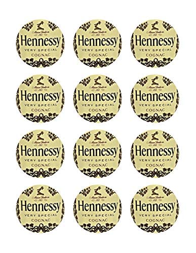 2" Round Pre-Cut Hennessy Label Edible Images For Your Cupcakes!