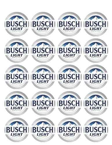 1.875" Round Pre-Cut Busch Light Design Edible Image Cupcake Toppers!