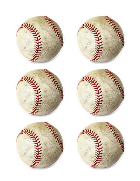 3" Round Pre-Cut Baseball Design Edible Image Cupcake Topper!