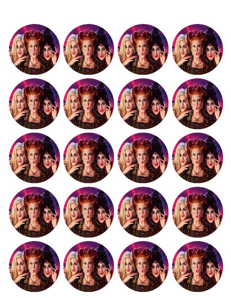 1.875" Round Pre-Cut Pink Movie Design Edible Image Cupcake Toppers!