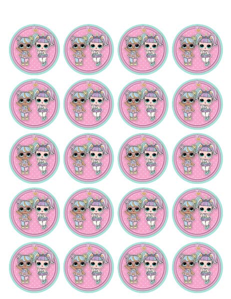 1.875" Round Dolls Edible Image Cupcake Toppers!