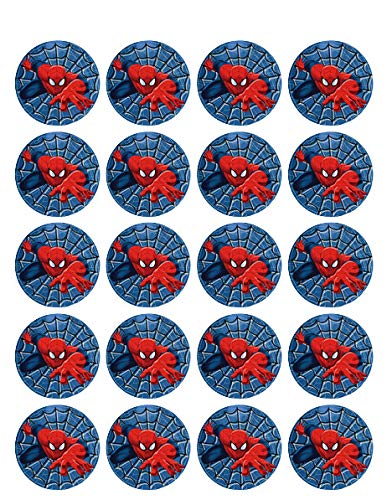 1.875" Pre-Cut Round Spiderman Edible Image Cupcake Toppers!