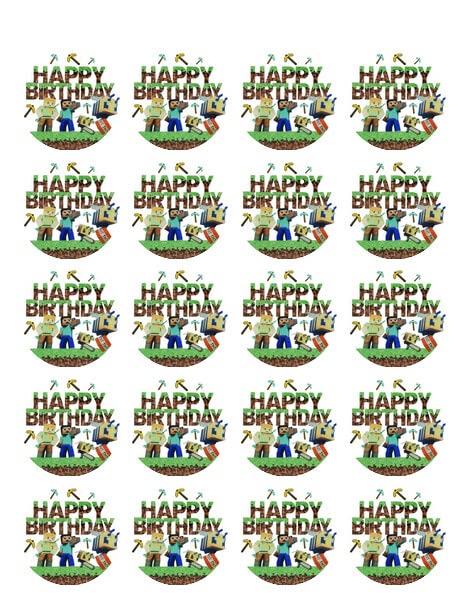 1.875" Pre-Cut Round Gamer Edible Image Cupcake Toppers!