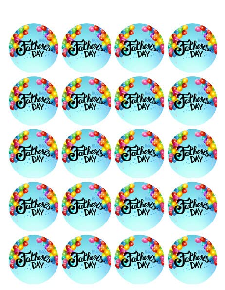 1.875" Pre-Cut Round Fathers Day Edible Image Cupcake Toppers!