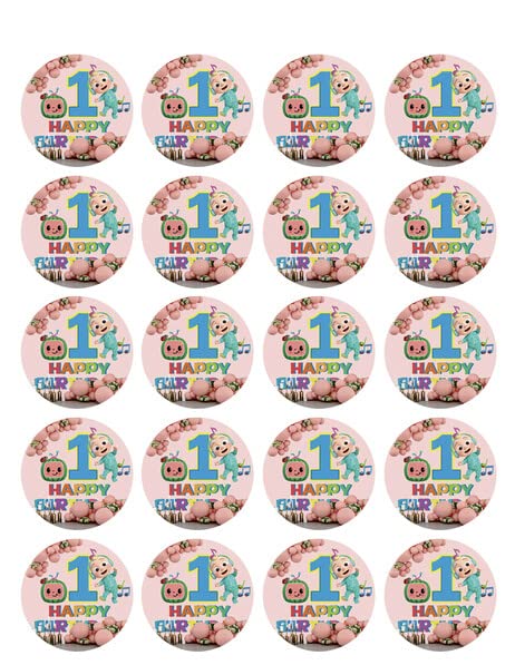 1.875" Round Pre-Cut 1st Bday Edible Image Cupcake Toppers!